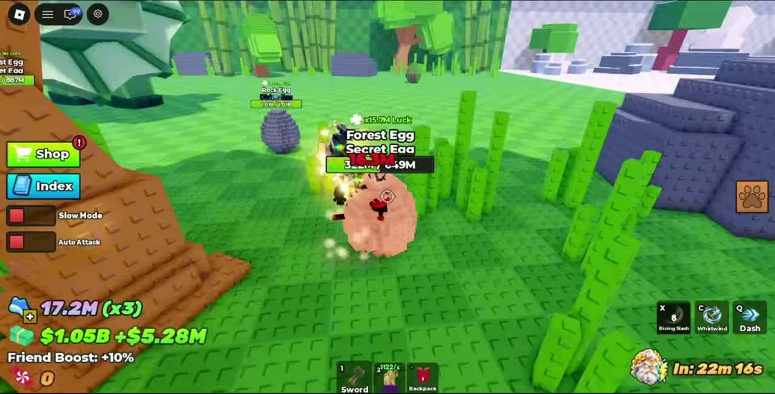 Forest Egg health and Secret rarity in the forest area
